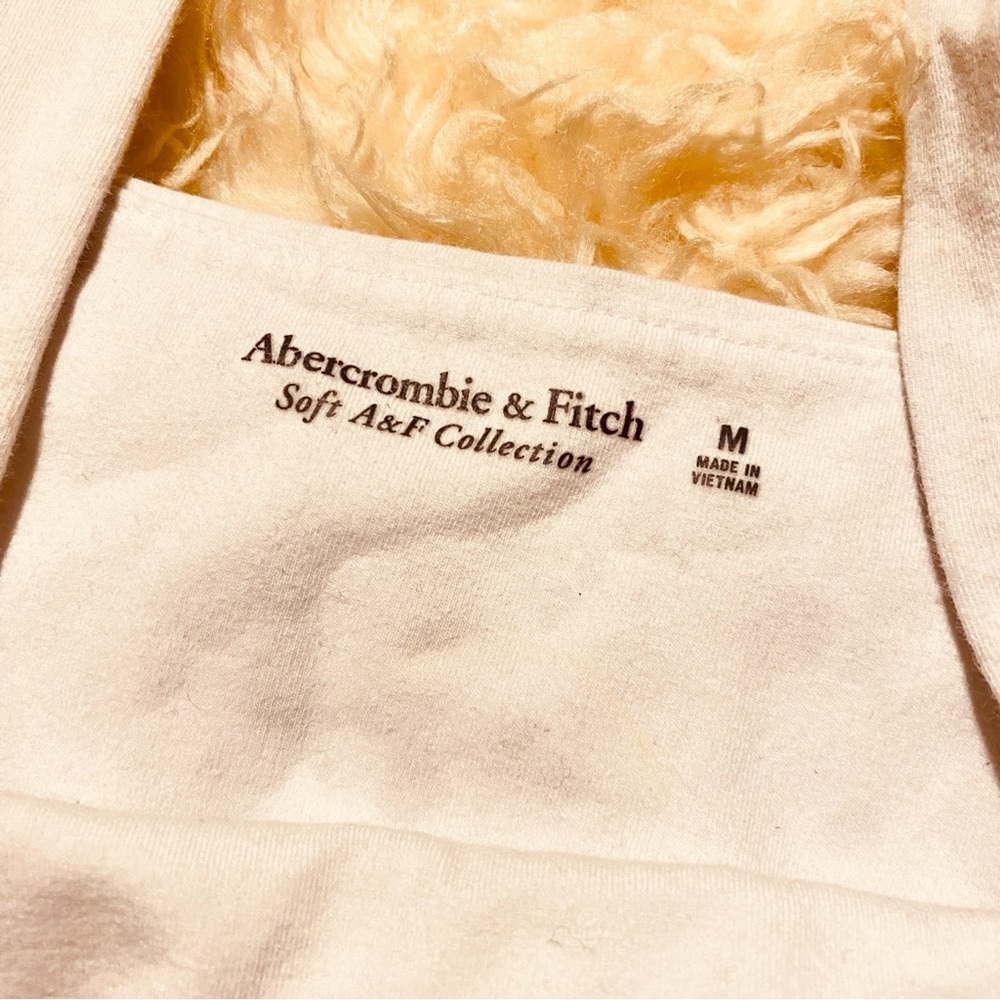 Abercrombie & Fitch white Soft Collection square neck bodysuit double layer M - Picture 3 of 4
